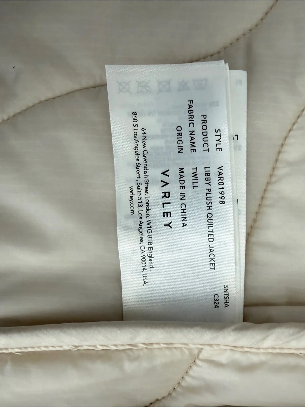 Sold Out - Women’s Small Varley Quilted Twill Jacket in Beige Fall Jacket NWOT - Picture 11 of 12